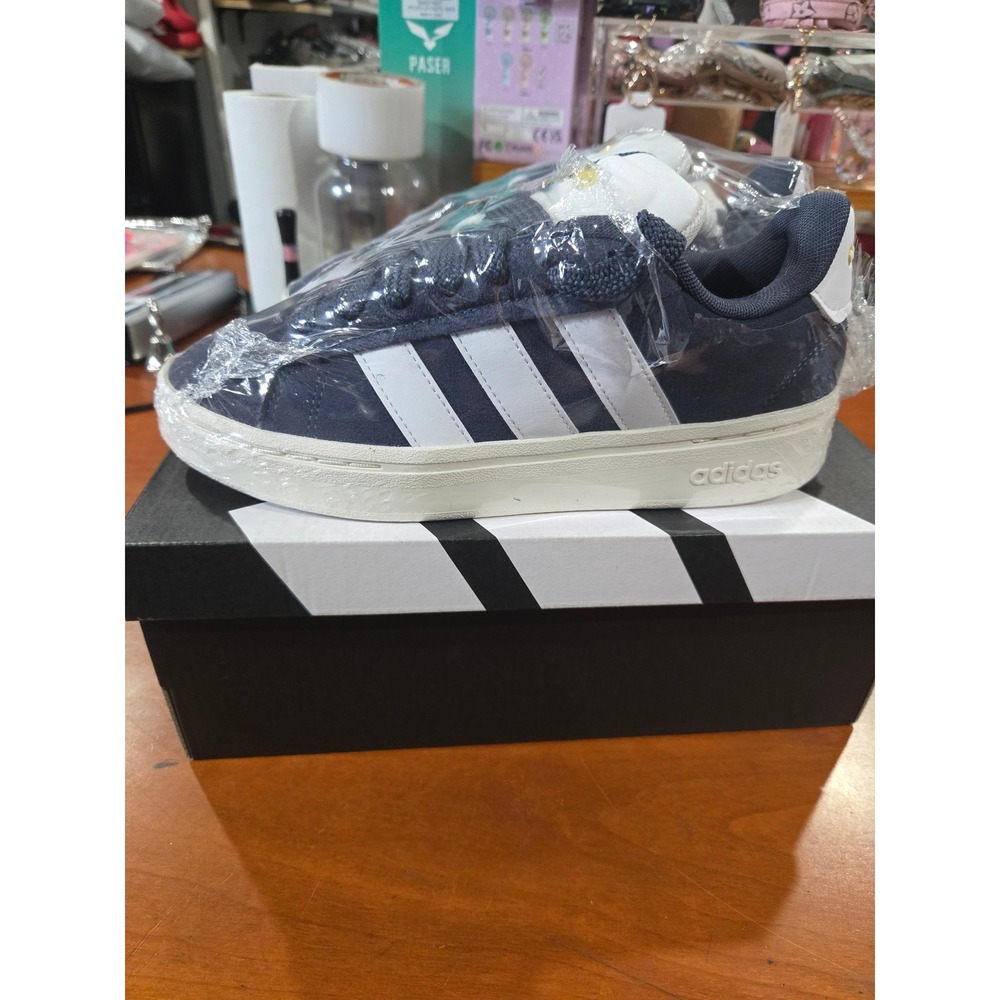 Adidas Grand Court Alpha 00s Shadow Navy White Suede Sneakers JH7229 Womens 6